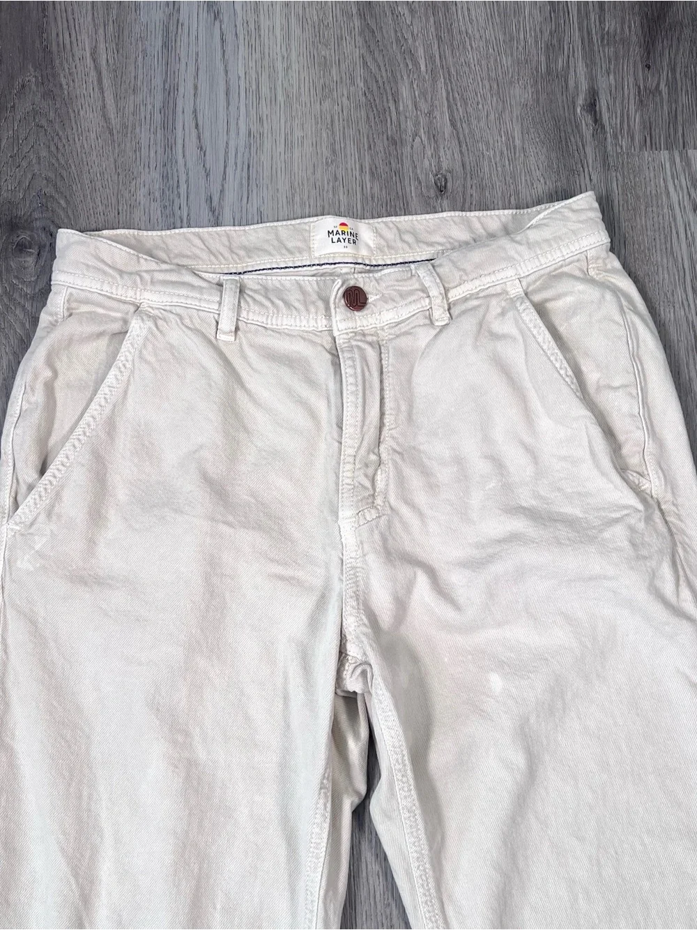MARINE LAYER Men’s Archive Linen Field Natural Pants $128 Sz 30x30 Cream AS IS